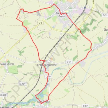 Sources de la Somme GPS track, route, trail