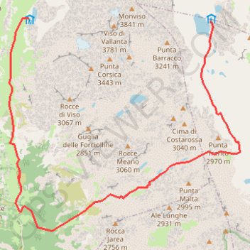 Tour du Viso jour 3 : Refuge Sella Quintino - Refuge Vallanta GPS track, route, trail