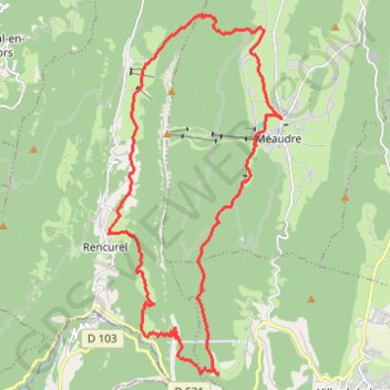 Tour Méaudre-Rencurel-Méaudre GPS track, route, trail