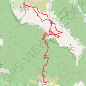 Pie Ferre depuis Chatillon en Diois (Vercors) GPS track, route, trail