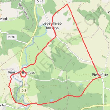 Le sentier de Pierrebonfays - Légéville et Bonfays GPS track, route, trail