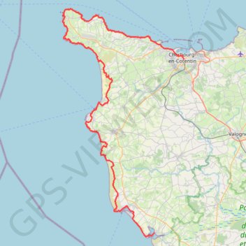 GR223 De Tourlaville à Portbail (Manche) GPS track, route, trail