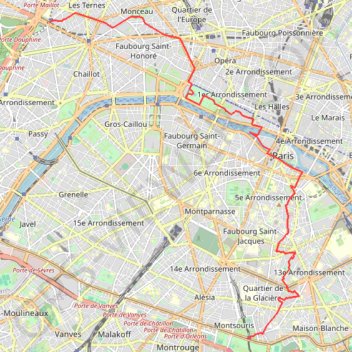 Paris Cité U - Porte Maillot GPS track, route, trail