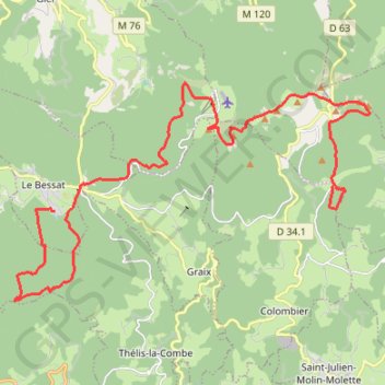 Saint sabin bessat (cretes) GPS track, route, trail