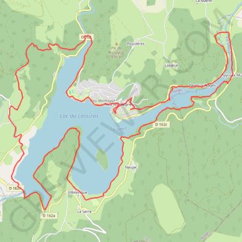 Tour du lac de Louazas - Rieu Montagné GPS track, route, trail