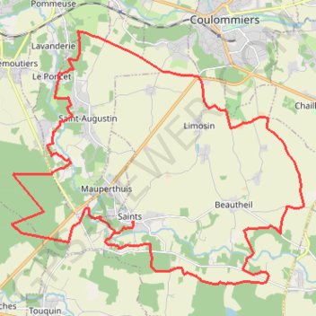 Les Coteaux du Morin et de l'Aubetin - Boucle - Saints GPS track, route, trail