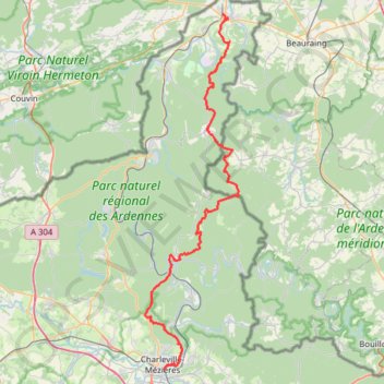 Givet - Charleville GPS track, route, trail