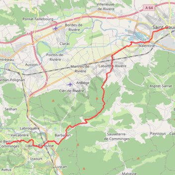 Saint-Gaudens - Saint-Bertrand-de-Comminges GPS track, route, trail