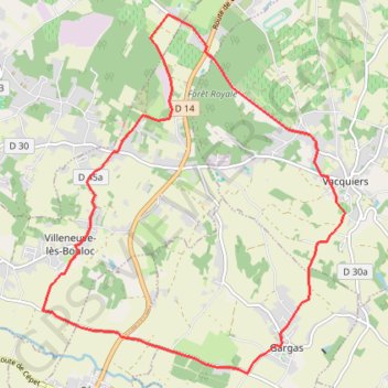 Villeneuve les Bouloc Vacquiers GPS track, route, trail