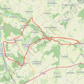 La Chaise - Hornoy le Bourg - Neuville-Coppegueule GPS track, route, trail