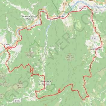 La Drôme Provençale - Découverte des Baronnies GPS track, route, trail