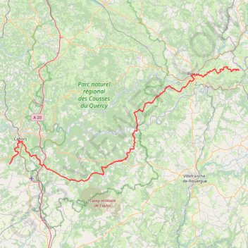 GR65 De Montredon à Labastide-Marnhac (Lot) GPS track, route, trail