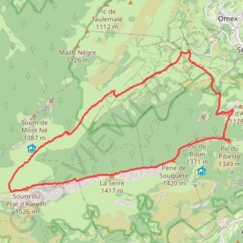 Crête du Pibeste GPS track, route, trail