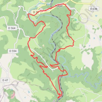 Autour de Najac GPS track, route, trail