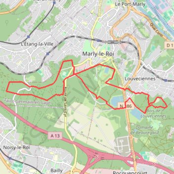 LOUVECIENNES - MARLY LE ROI GPS track, route, trail