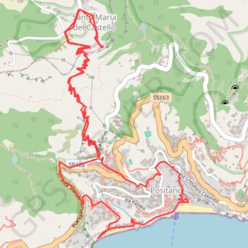 Positano - Santa Maria al Castello - Spiaggia di Fornillo GPS track, route, trail