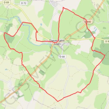 Campagne berrichonne : autour de Thévet-Saint-Julien GPS track, route, trail
