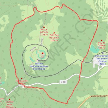 Tour du puy de dôme GPS track, route, trail