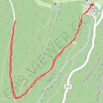 Balade à la Praille (Hauteville01) GPS track, route, trail