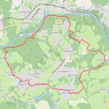 Saint-Just-Le-Martel - Sentier Vienne et Forêt 2 co GPS track, route, trail