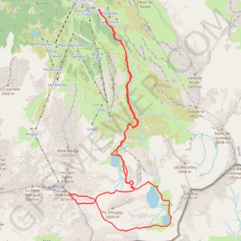Arre Sourins et circuit des lacs depuis Gourette GPS track, route, trail