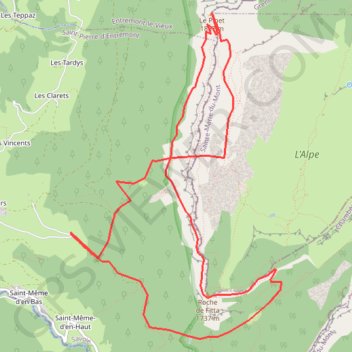 Le Pinet par les sangles du Fouda Blanc et du Pinet (Chartreuse) GPS track, route, trail