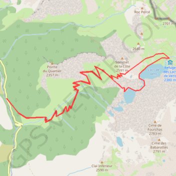 Lacs de Vens GPS track, route, trail