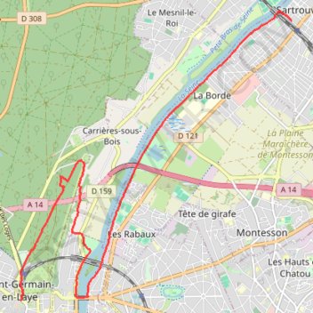 De Sartrouville à Saint-Germain-en-Laye GPS track, route, trail
