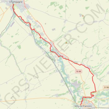 La Via Francigena - Châlons-en-Champagne - Vitry-le-François GPS track, route, trail