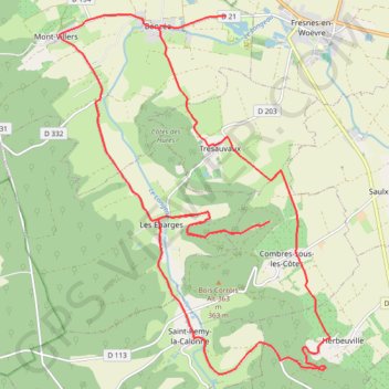 Circuit, Les Côtes de Meuse au pays des Coutiats GPS track, route, trail