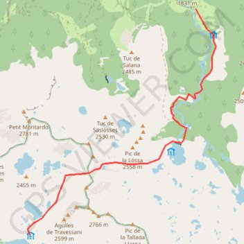 J1 : Bòrda d'Espà - Refugi Ventosa i Cavell GPS track, route, trail