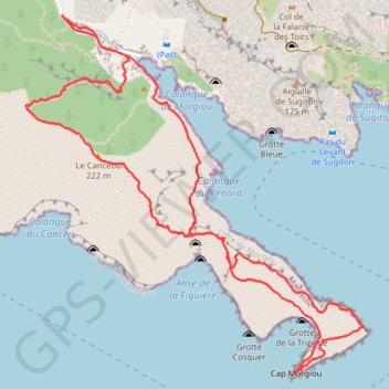 Le Cap Morgiou par la Falaise et la Crête GPS track, route, trail