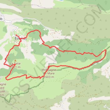 La Montagne de Mare et le Pied du Mulet GPS track, route, trail