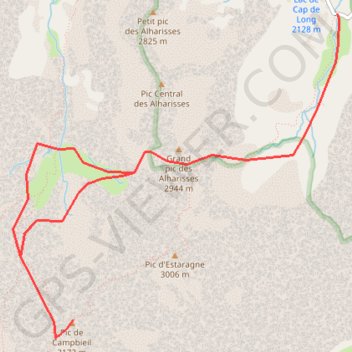 Pic de Campbieil GPS track, route, trail