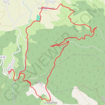 Le chemin de la Barte - Puivert GPS track, route, trail