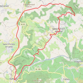 Saint Romain en Jarez GPS track, route, trail