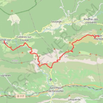 Sentier Cathare - De Cubières à Duilhac-sous-Peyrepertuse GPS track, route, trail