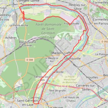 Corra Saint Germain Seine berges GPS track, route, trail