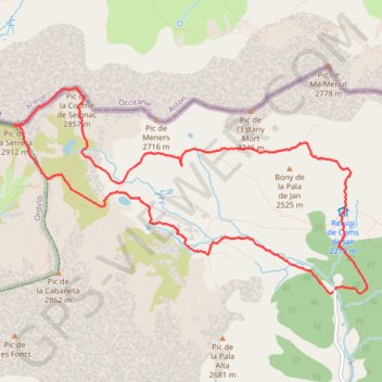 Pic de Serrère et coume de Seignac GPS track, route, trail