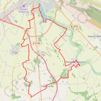Tour de Bourges - Abbaye Saint-Martin - Plaimpied GPS track, route, trail