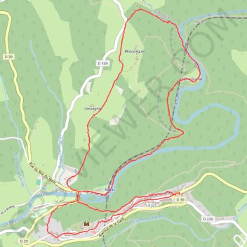 Boucle le long de l'Aveyron - Najac nord GPS track, route, trail