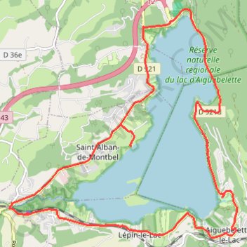 Autour du lac d'Aiguebelette - Lépin-le-Lac GPS track, route, trail