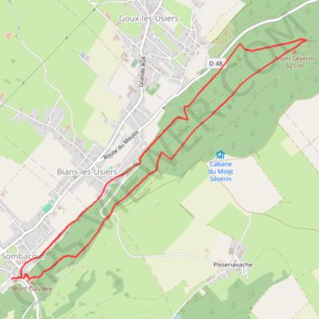 Circuit du val d'Usiers - Doubs GPS track, route, trail