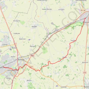 From Royston to Letchworth GPS track, route, trail