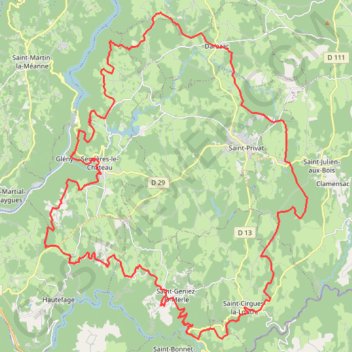 Tour de la Xaintrie Blanche (Corrèze) GPS track, route, trail