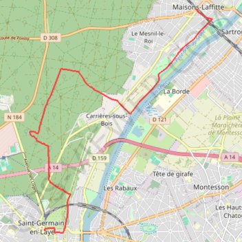 De Maison Laffitte à Saint Germain en Laye GPS track, route, trail