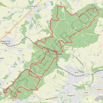 Grand Tour de la forêt de Bouconne GPS track, route, trail