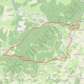 Le Crêt de Quatregrain GPS track, route, trail