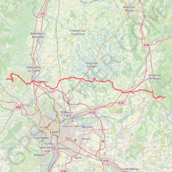 Traversée de la Dombes (Rhône-Ain) GPS track, route, trail