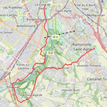 VTT au Parc du Confluent, Portet-sur-Garonne GPS track, route, trail